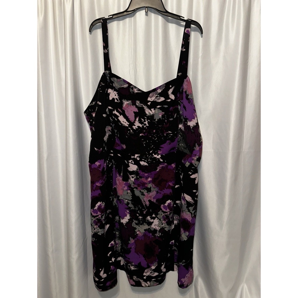 Lane Bryant Dress Size 28 Sheath Sweetheart neck Removable Straps Abstract